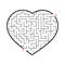 Labyrinth heart. Simple flat vector illustration isolated on white background. An interesting game for children and teenagers