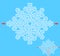 Labyrinth inside the snowflake shape. Creative Christmas flat maze. Puzzle related to frost, winter, new year, cold