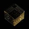 Labyrinth Isometric Cube Maze Gold Edge 3d Render