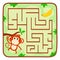 Labyrinth kids game. Help monkey find banana