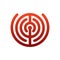 Labyrinth logo. maze emblem for company. Business template sign