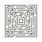 Labyrinth minimal icon. Vector concept square maze symbol or logo element in thin line style