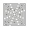 Labyrinth minimal icon. Vector concept square maze symbol or logo element in thin line style