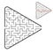Labyrinth in the shape of an arrow. Game for kids. Puzzle for children. Find the right path. Maze conundrum. Flat vector