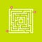 Labyrinth shape design element. Three entrance, one exit and one right way to go, but many paths to deadlock.