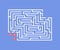 Labyrinth shape design element. Three entrance, one exit and one right way to go, but many paths to deadlock.