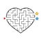 Labyrinth in the shape of a heart. Game for kids. Puzzle for children. Find the right way. Maze conundrum. Flat vector illustratio