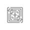 Labyrinth vector minimal linear icon. Maze concept symbol