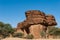 Labyrithe of rock formation called d`Oyo in Ennedi Plateau on Sahara dessert, Chad, Africa.