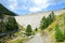 Lac de l`Oule dam. French Pyrenees.