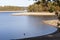 Lac de Vassiviere, Nouvelle-Aquitaine, France in autumn in evening light