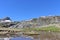 Lac Roumassot at 1845 metres, along the Lacs d\\\'Ayous loop hiking trail, Pic du Midi d\\\'Ossau , French Pyrenees