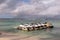 Lacanau , Aquitaine / France - 03 03 2020 : seadoo and yamaha jet skis parked on pier floating watercraft pier pontoon