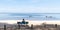 Lacanau lake border sand beach in Aquitaine France in web banner template