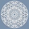 Lace 3D mandala, round symmetrical openwork pattern, lacy doily, decorative snowflake, arabic ornament, indian ornament, embossed