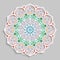 Lace 3D mandala, round symmetrical openwork pattern, lacy doily, decorative snowflake, arabic ornament, indian ornament, embossed