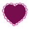 Lace crimson heart. Valentine Day vector illustration. Simple doodle draving clip art