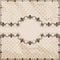 Lace doily border on textured shabby polka dot background