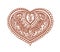Lace heart - ethnic henna tattoo. Vector for Valentine day