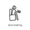 Lace making icon. Trendy modern flat linear vector Lace making i