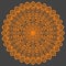 Lace pattern orange mandala on a mouse colour background