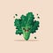 Lacinato Kale Vegetable Cute Playful Flat Icon by Generative AI