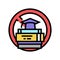 lack of education social problem color icon vector illustration