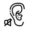 Lack of Hearing Deafness Icon Vector Outline Illustration