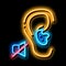 Lack of Hearing Deafness neon glow icon illustration