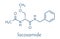 Lacosamide anticonvulsant drug molecule. Skeletal formula.