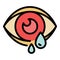 Lacrimation eye icon color outline vector