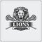Lacrosse club emblem with lion head.