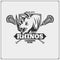 Lacrosse club emblem with rhino head.
