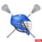 Lacrosse helmet and sticks