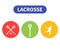 Lacrosse icons, player in game, sticks vector