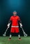 Lacrosse player, athlete. Download high resolution photo for sports betting advertisement. Sport and motivation.