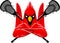 Lacrosse Sport Cardinal Bird Mascot