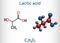 Lactic acid, lactate, milk sugar, C3H6O3 molecule. It is food additive E270 and alpha-hydroxy acid AHA.  Structural chemical