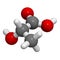 Lactic acid (milk acid, L-lactic acid) molecule, chemical structure