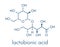 Lactobionic acid lactobionate molecule. Commonly used additive in food products, medicinal products and cosmetics. Skeletal.