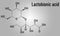 Lactobionic acid, lactobionate molecule. Skeletal formula. Chemical structure