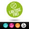 Lactose free stamps with icon. Laktosefrei Stempel mit Icon.
