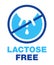 Lactose free sticker - attention prohibition sign