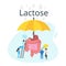 Lactose intolerance concept.