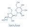 Lactulose chronic constipation drug laxative molecule. Skeletal formula.