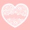 Lacy heart on pink background