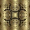 Lacy ornamental gold 3d Paisley vector seamless pattern. Surface golden floral background. Vintage elegance paisley