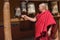 Ladakhi monk in monastery