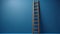 Ladder Against Blue Wall with Shadow, Minimalist Concept, Copy Space