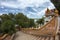 Ladder with Naga decoration in a traditional Buddhist temple